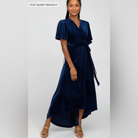 PinkBlush velvet velour wrap asymmetrical dress nwot - Picture 4 of 5